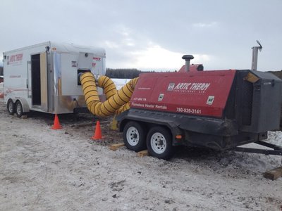 Flameless heaters and blower trailer
